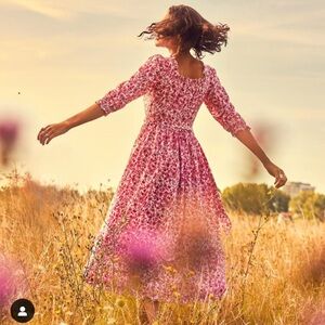FINAL SALE! 
Pink City Prints Organic Cotton Marianne Midi Dress in Small